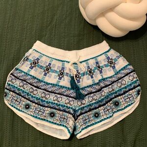 Raga Boho Embroidered Blue shorts Size XS